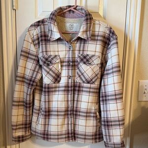 Plaid Women's Jacket in Pink and Cream